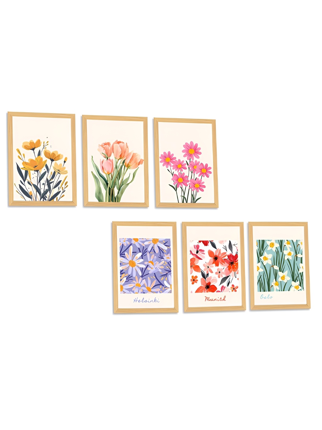 

Art Street Pink & Blue 6 Pieces Floral Painting Wall Arts