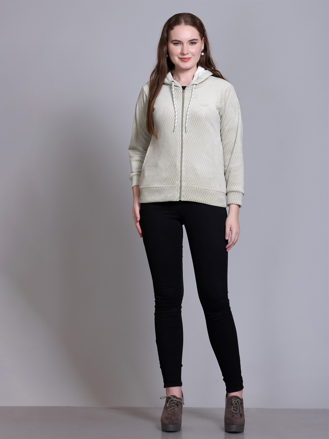 

CUPID Women Fleece Lightweight Outdoor Open Front Jacket, Green