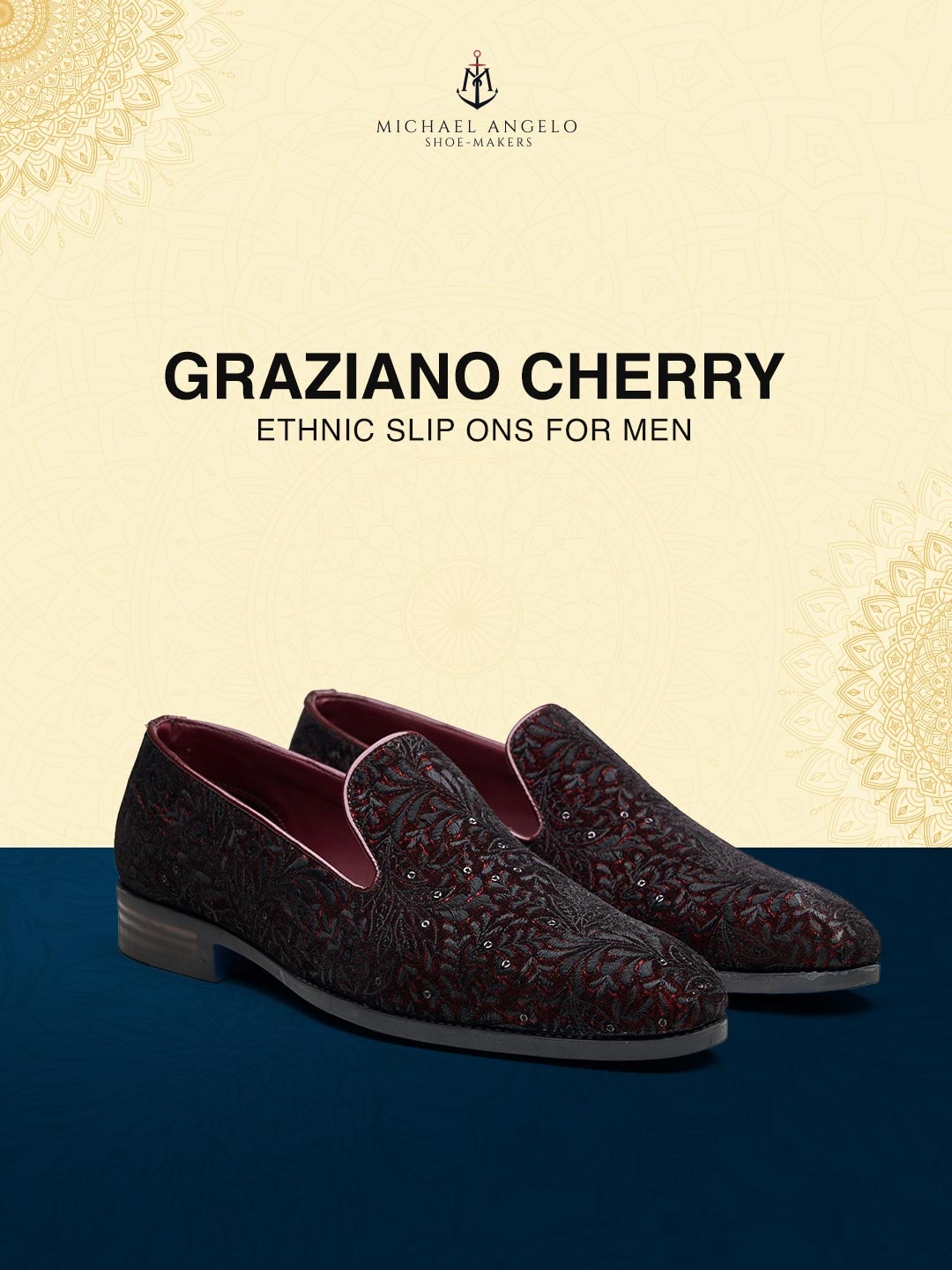 

MICHAEL ANGELO Men Woven Design Loafers, Burgundy