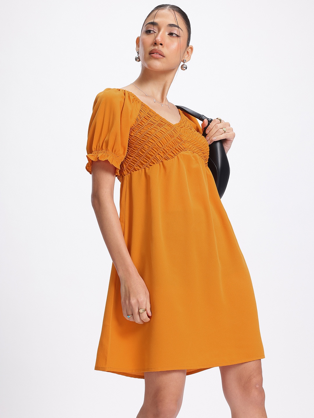 

glitchez Smocked Sensation Empire Dress, Orange