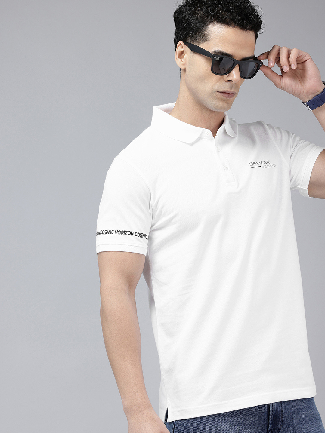 

SPYKAR Polo Collar Slim Fit T-shirt, White