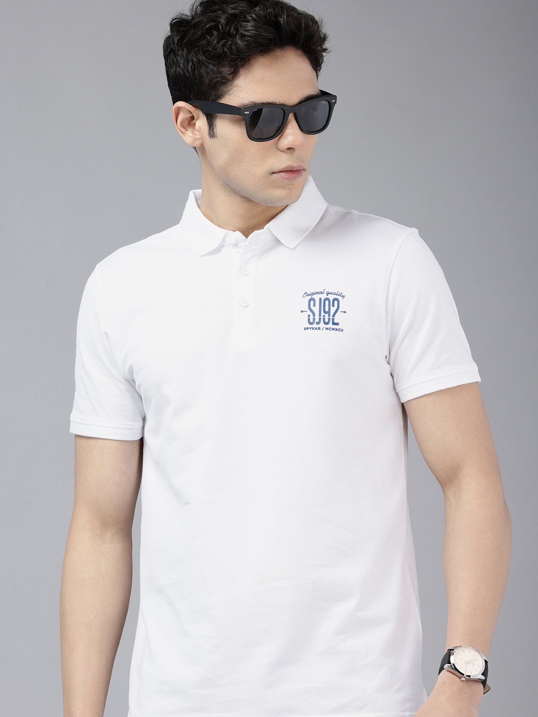

SPYKAR Polo Collar Slim Fit T-shirt, White