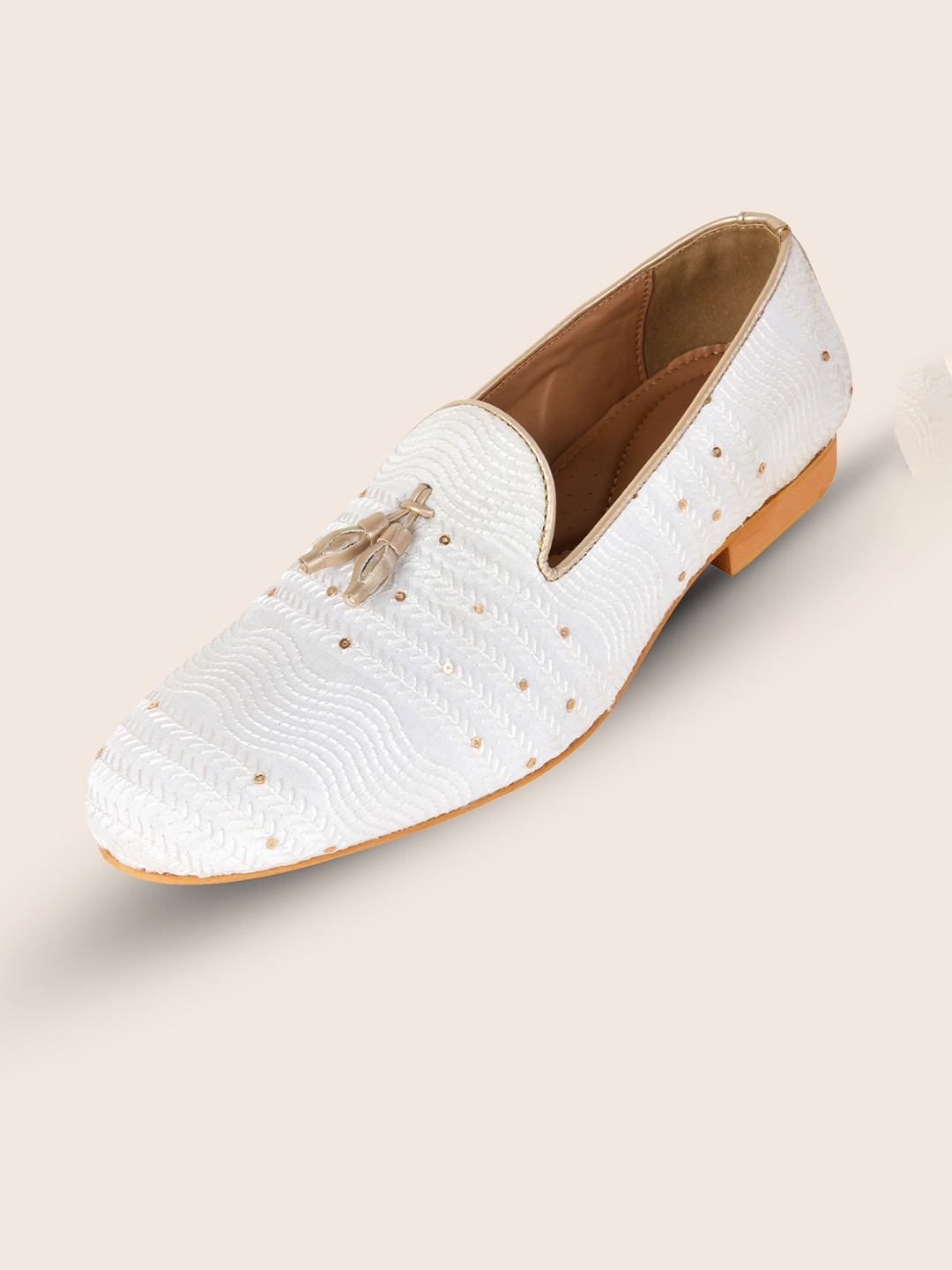 

TANNY SHOES Men Round Toe Lightweight Mojaris, White
