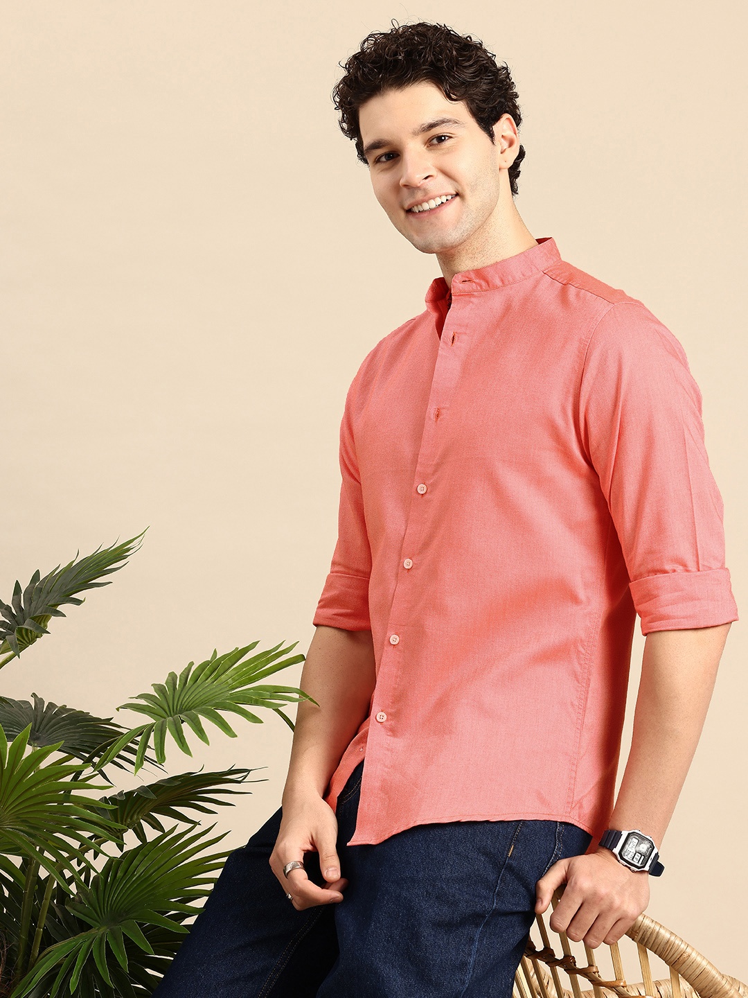 

Mast & Harbour Men Classic Shirt, Coral