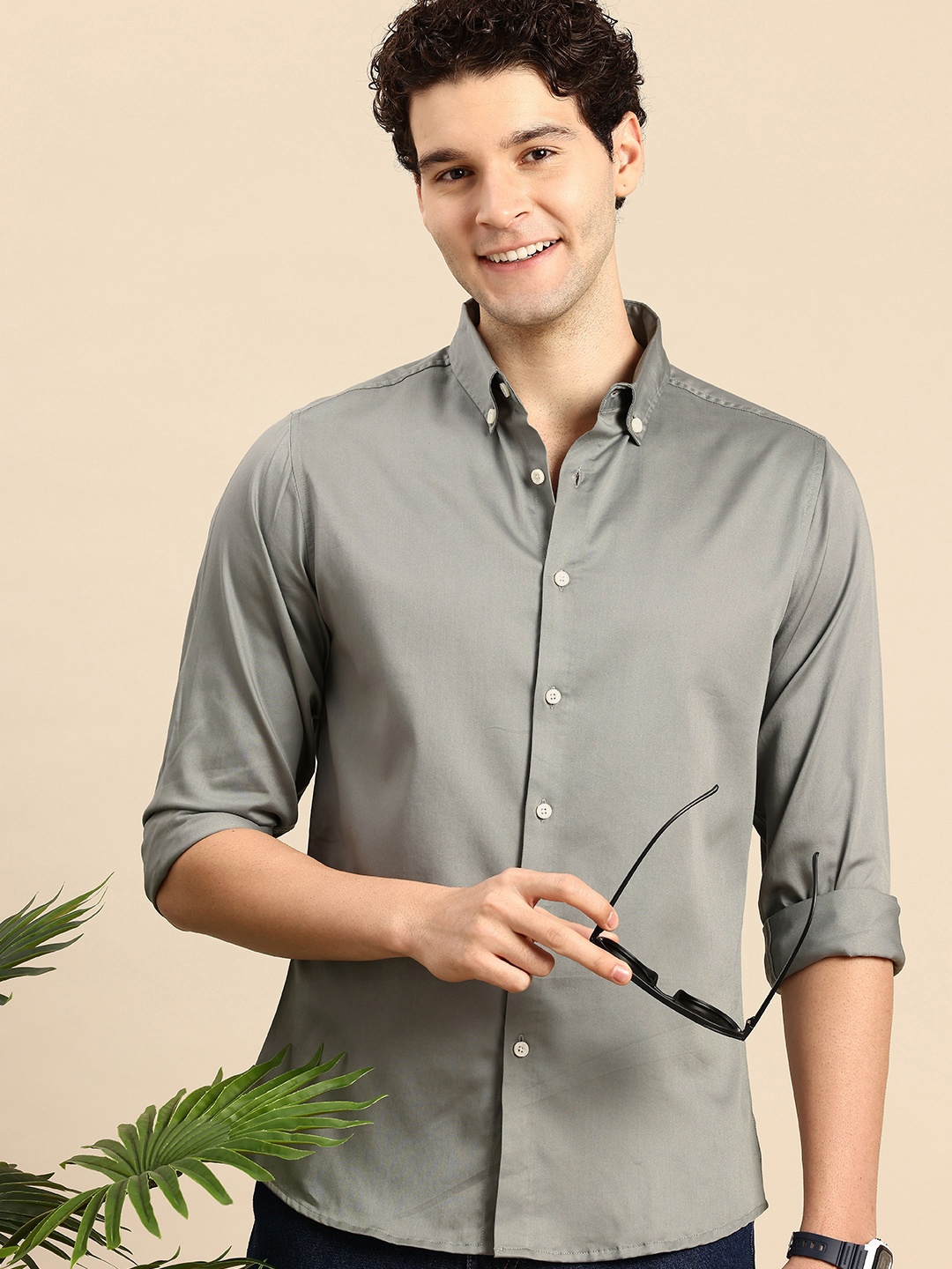 

Mast & Harbour Men Classic Casual Shirt, Grey