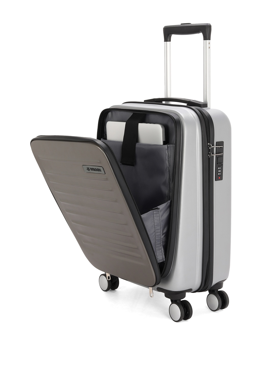 

WROGN Unisex Kangaroo Hard Sided Cabin Trolley, Grey
