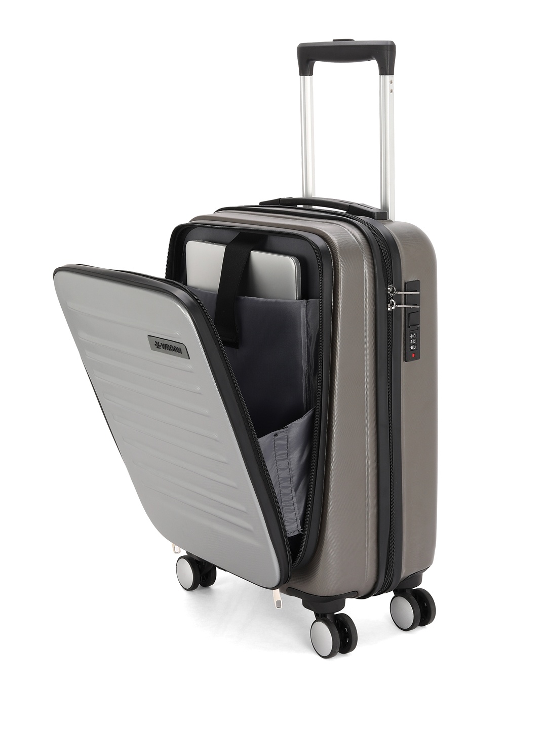 

WROGN Unisex Kangaroo Hard Sided Cabin Trolley, Grey