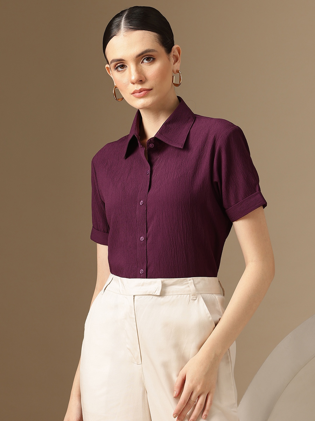 

Chemistry Standard Casual Shirt, Purple