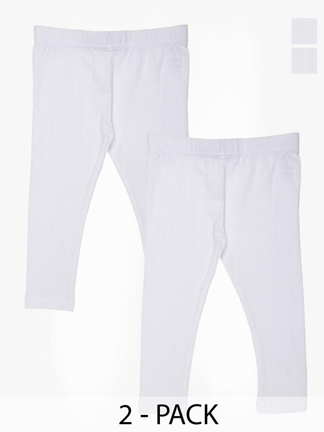 

De Moza Girls Pack Of 2 Ankle-Length Slip On Leggings, White