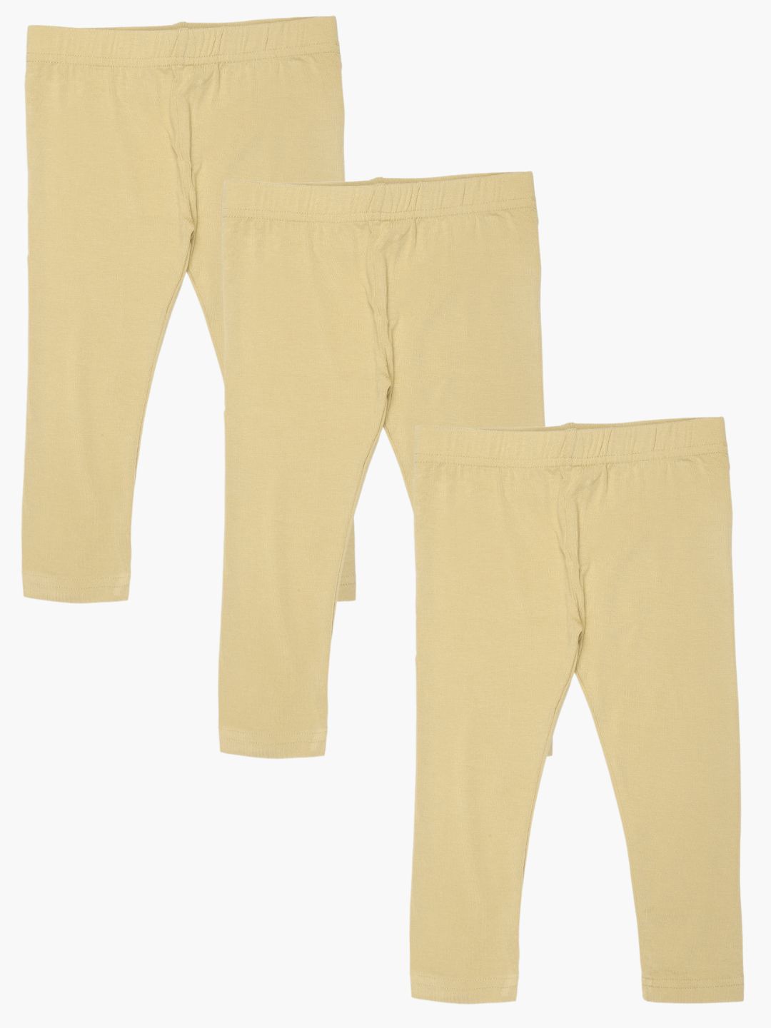 

De Moza Girls Pack Of 3 Ankle Length Leggings, Beige