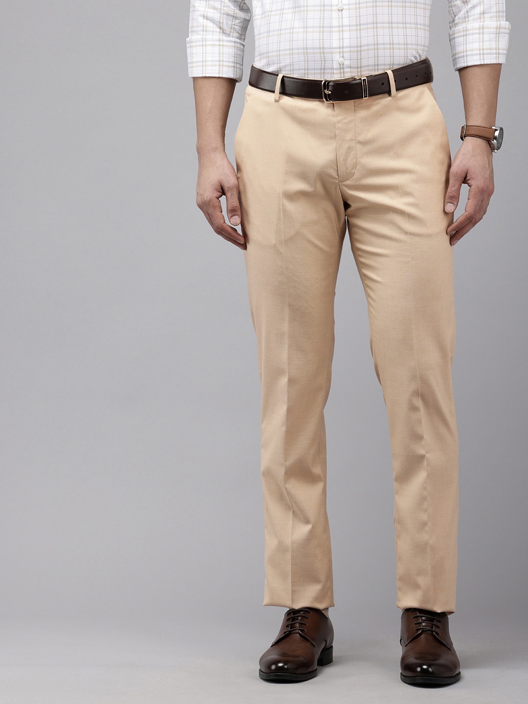 

Arrow Men Original Tailored Fit Formal Trousers, Beige