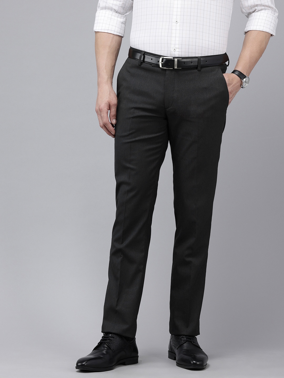 

Arrow Men Hudson Tapered Fit Formal Trousers, Black