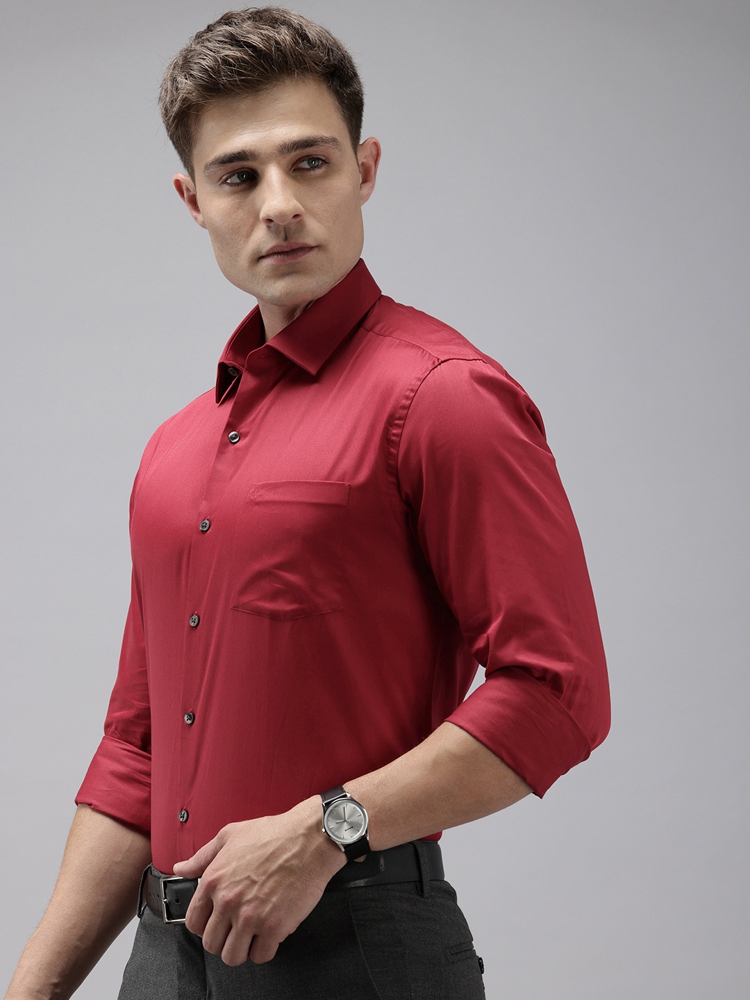 

Arrow Manhattan Slim Fit Pure Cotton Formal Shirt, Red