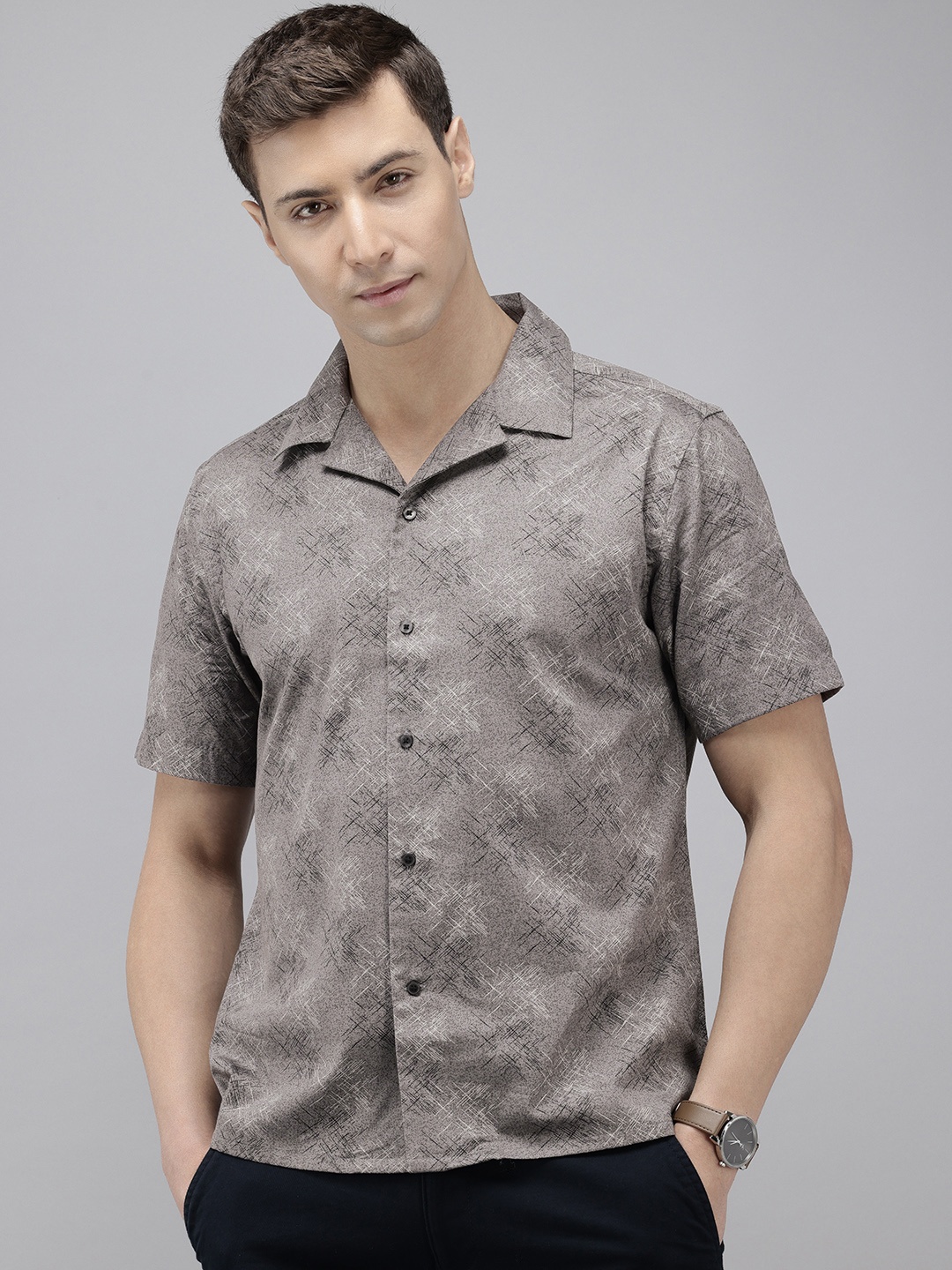 

Arrow Original Slim Fit Printed Pure Cotton Casual Shirt, Grey