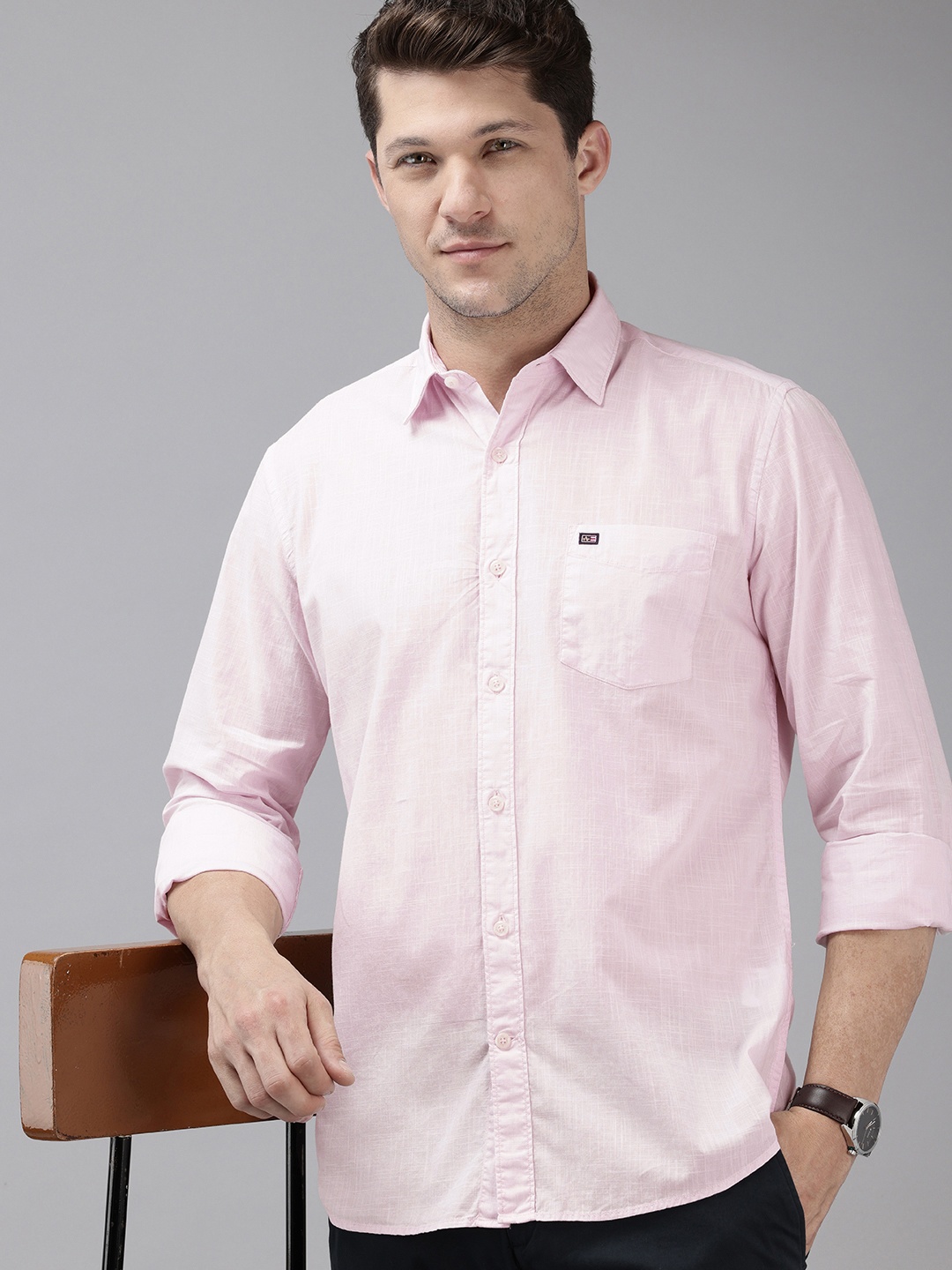 

Arrow Slim Fit Pure Cotton Casual Shirt, Pink