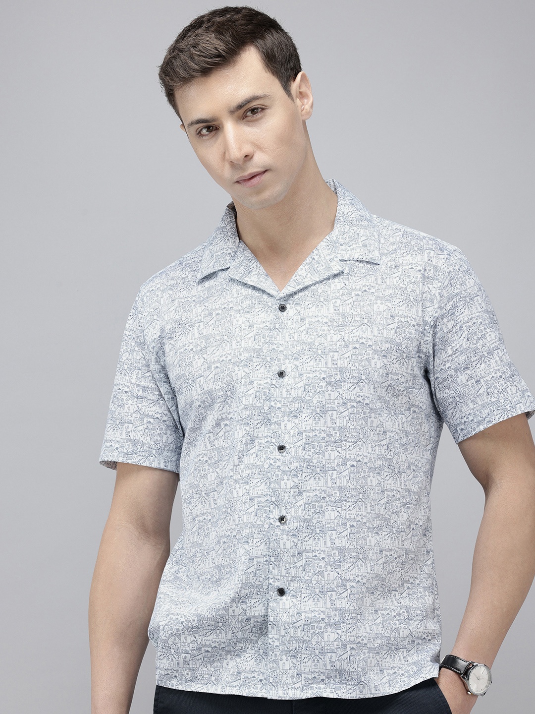 

Arrow Original Slim Fit Printed Pure Cotton Casual Shirt, White