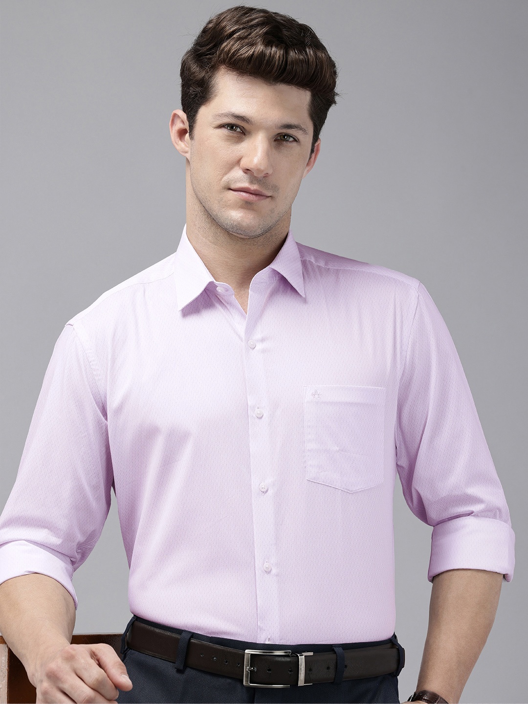 

Arrow Manhattan Slim Fit Printed Pure Cotton Formal Shirt, Purple