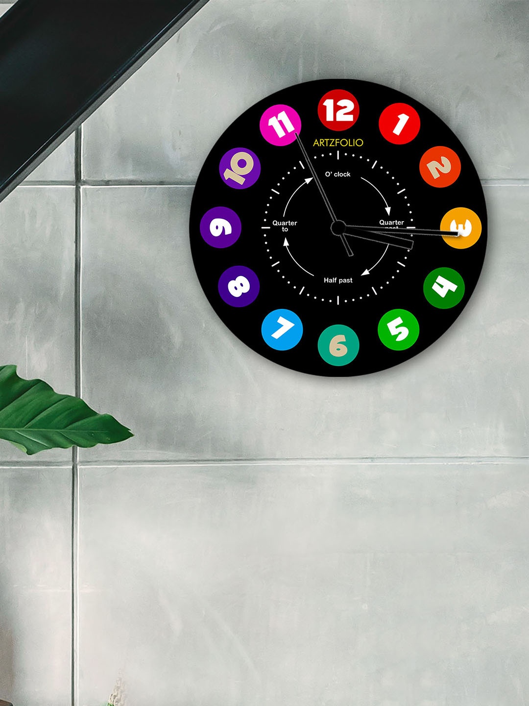 

ArtzFolio Multicoloured Printed Contemporary Wall Clock, Multi