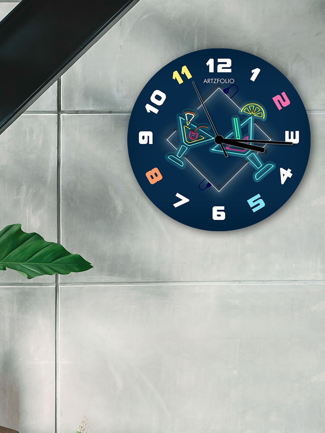

ArtzFolio Multicoloured Printed Contemporary Wall Clock, Multi