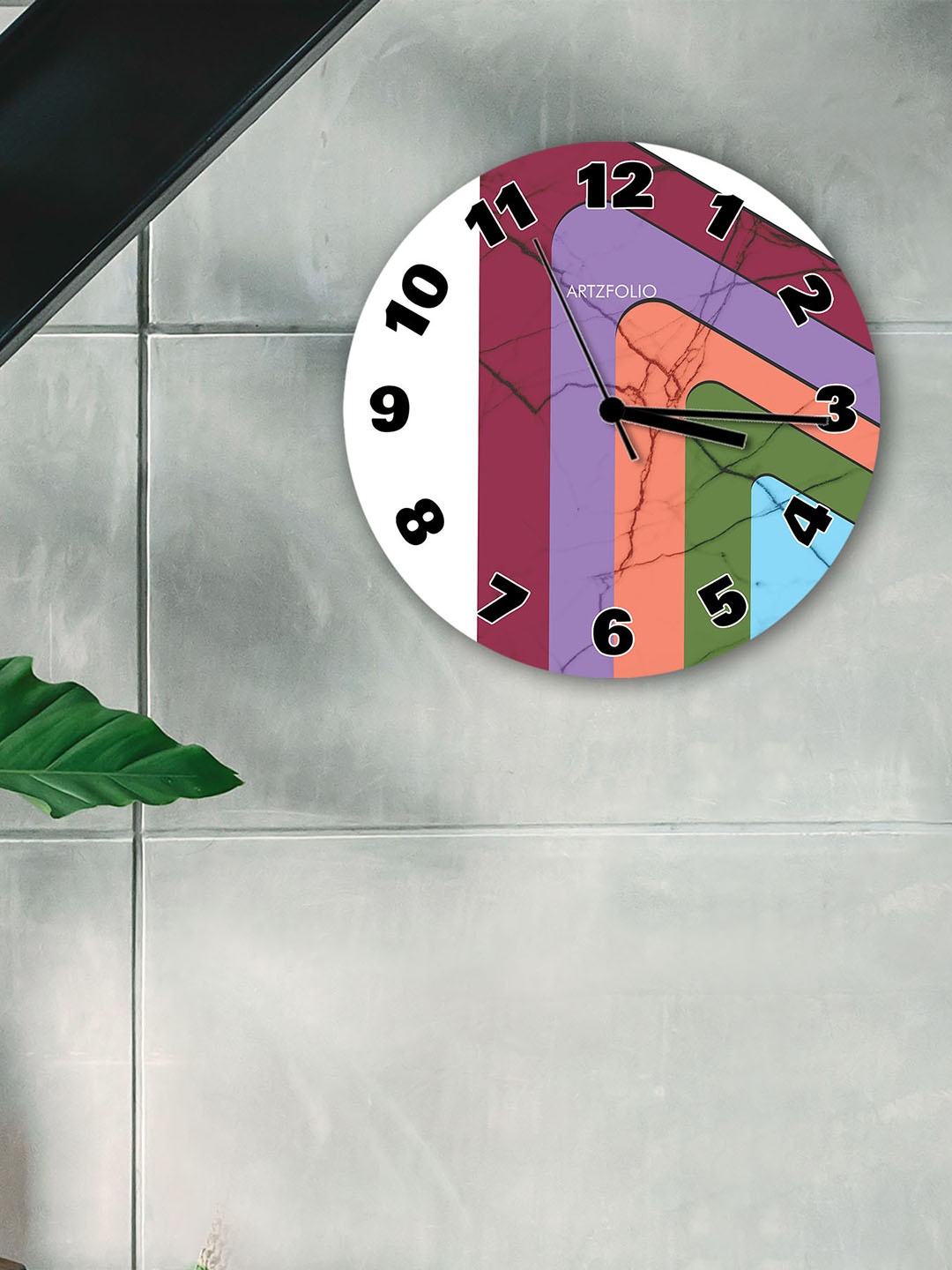 

ArtzFolio Multicoloured Printed Contemporary Wall Clock, Multi