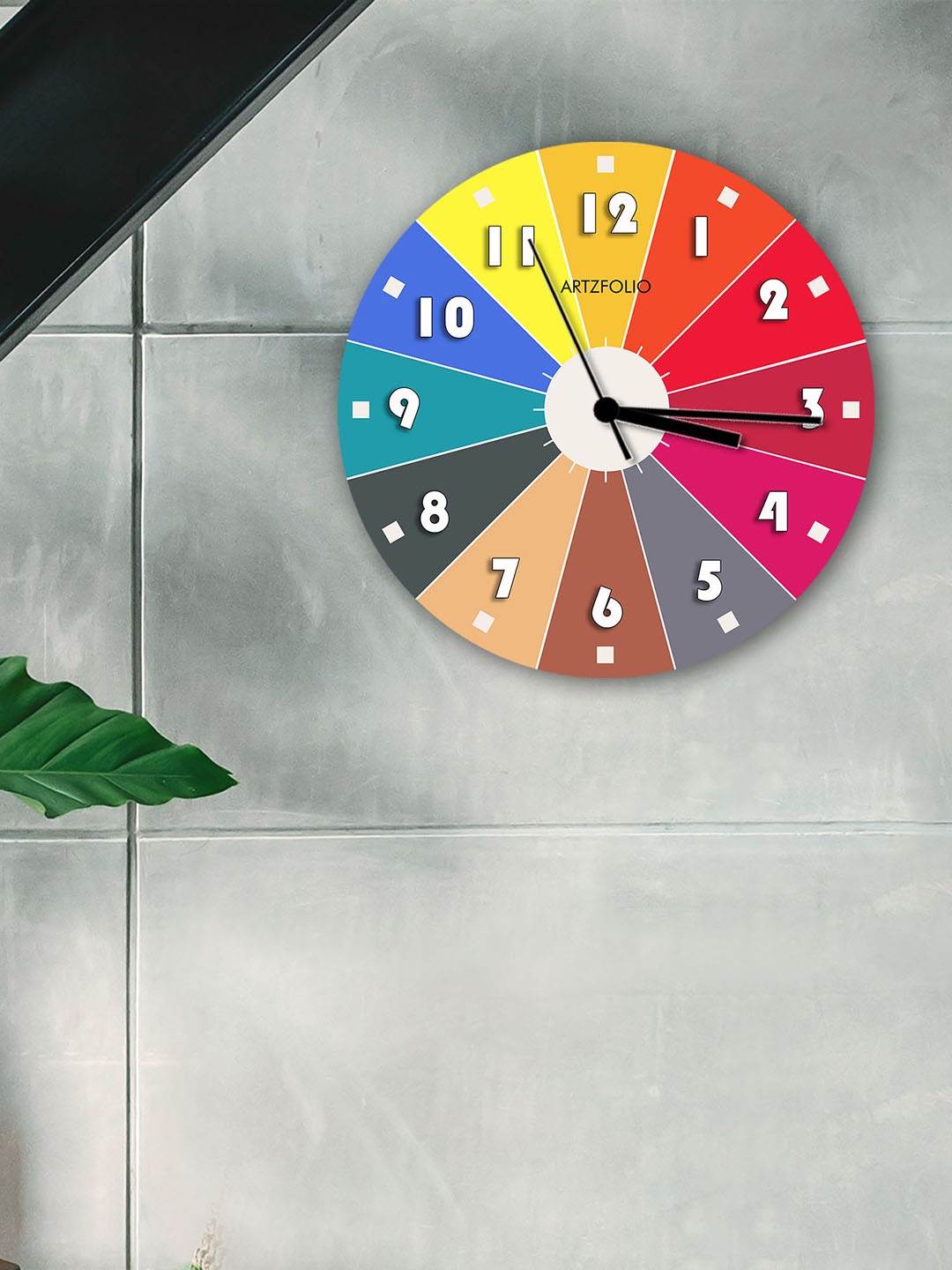 

ArtzFolio Multicoloured Printed Contemporary Wall Clock, Multi