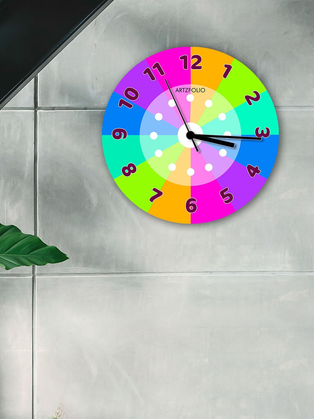 

ArtzFolio Multicoloured Printed Contemporary Wall Clock, Multi