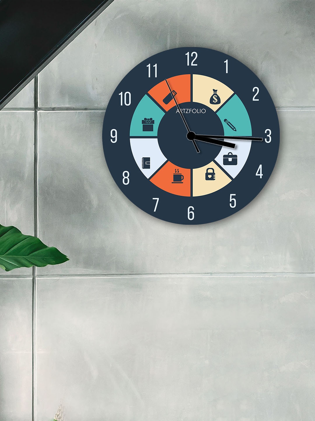 

ArtzFolio Multicoloured Printed Contemporary Wall Clock, Multi