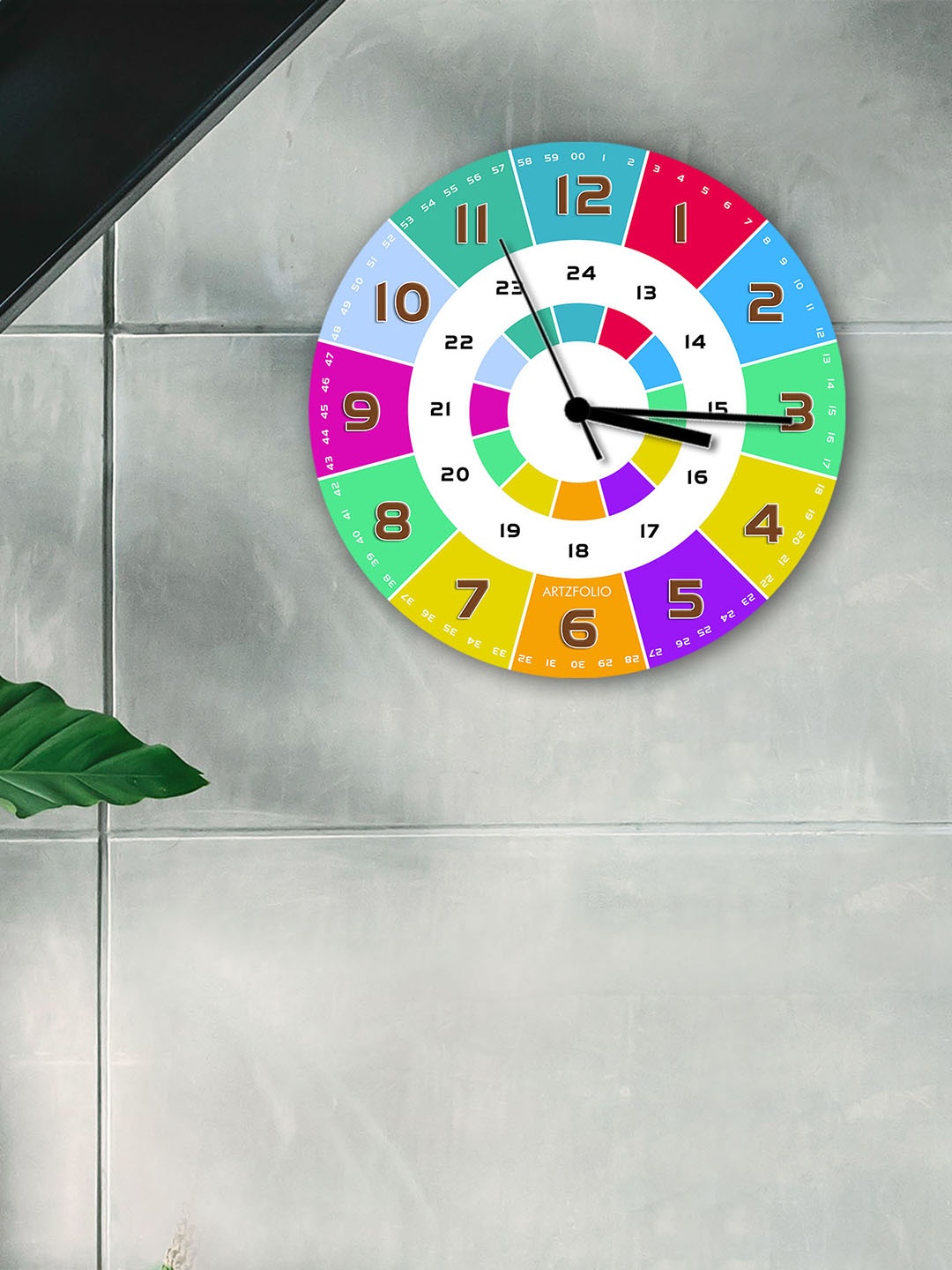 

ArtzFolio Multicoloured Printed Contemporary Wall Clock, Multi