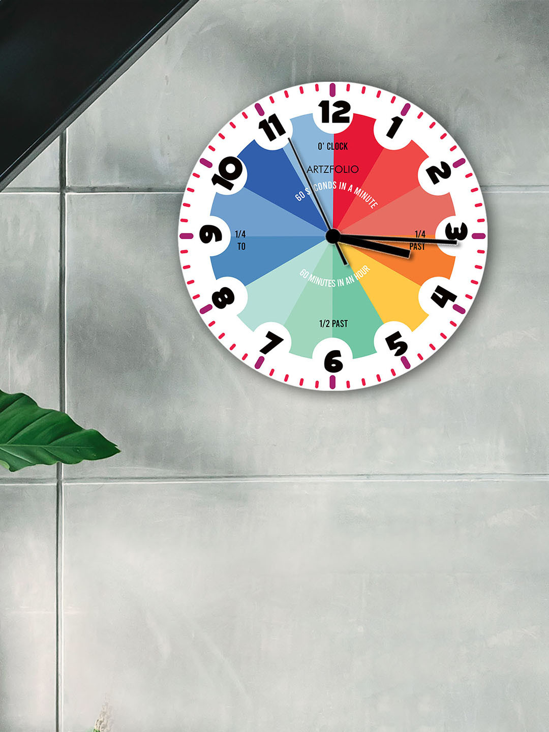 

ArtzFolio Multicoloured Printed Contemporary Wall Clock, Multi
