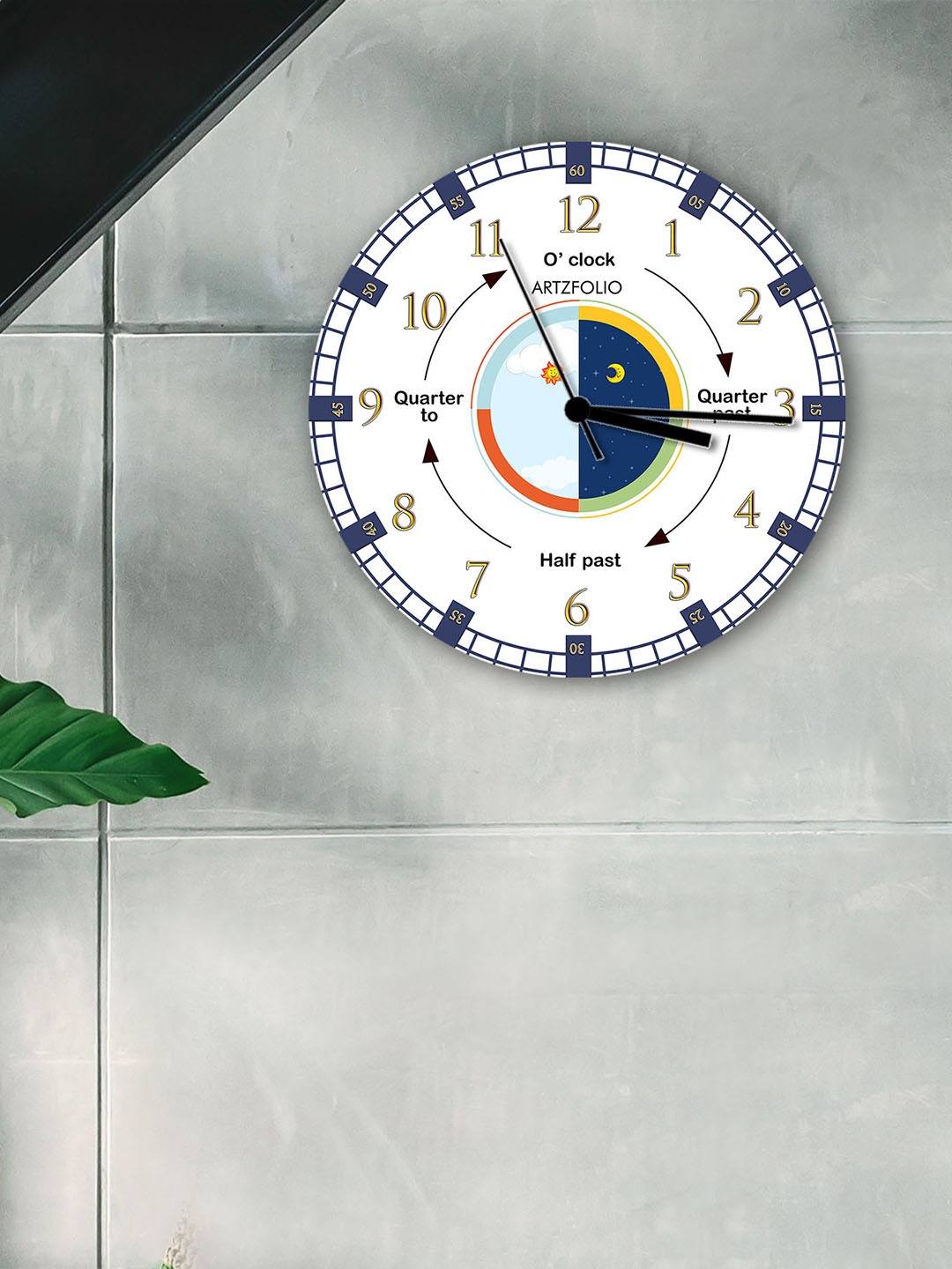 

ArtzFolio Multicoloured Printed Contemporary Wall Clock, Multi