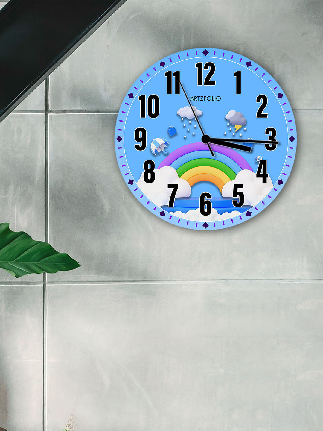 

ArtzFolio Multicoloured Printed Contemporary Wall Clock, Multi