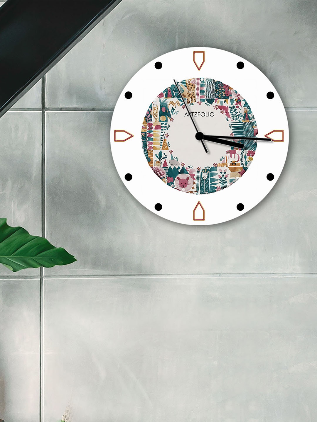 

ArtzFolio Multicoloured Printed Contemporary Wall Clock, Multi