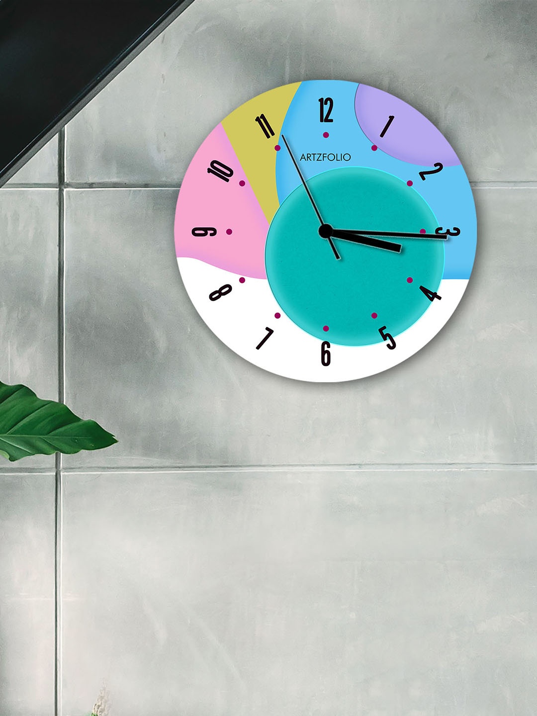 

ArtzFolio Multicoloured Printed Contemporary Wall Clock, Multi