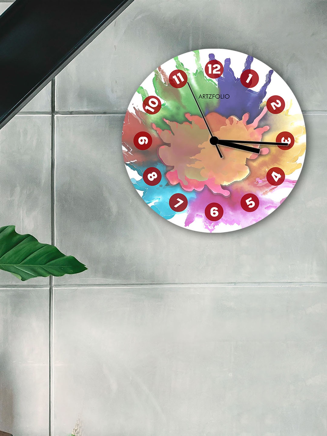 

ArtzFolio Multicoloured Printed Contemporary Wall Clock, Multi