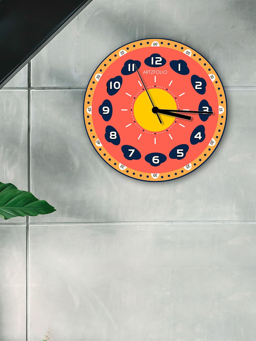 

ArtzFolio Multicoloured Printed Contemporary Wall Clock, Multi