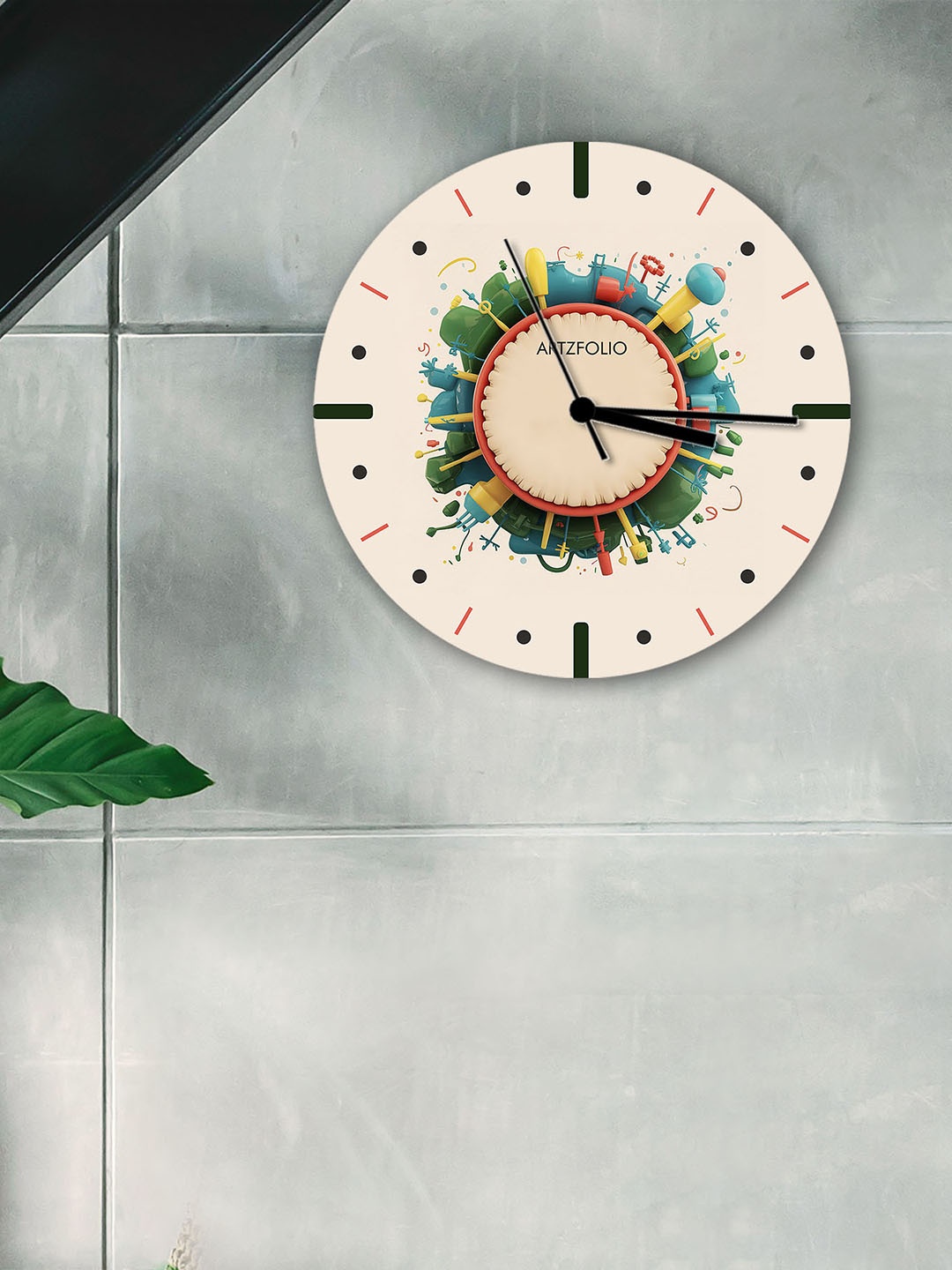 

ArtzFolio Multicoloured Printed Contemporary Wall Clock, Multi