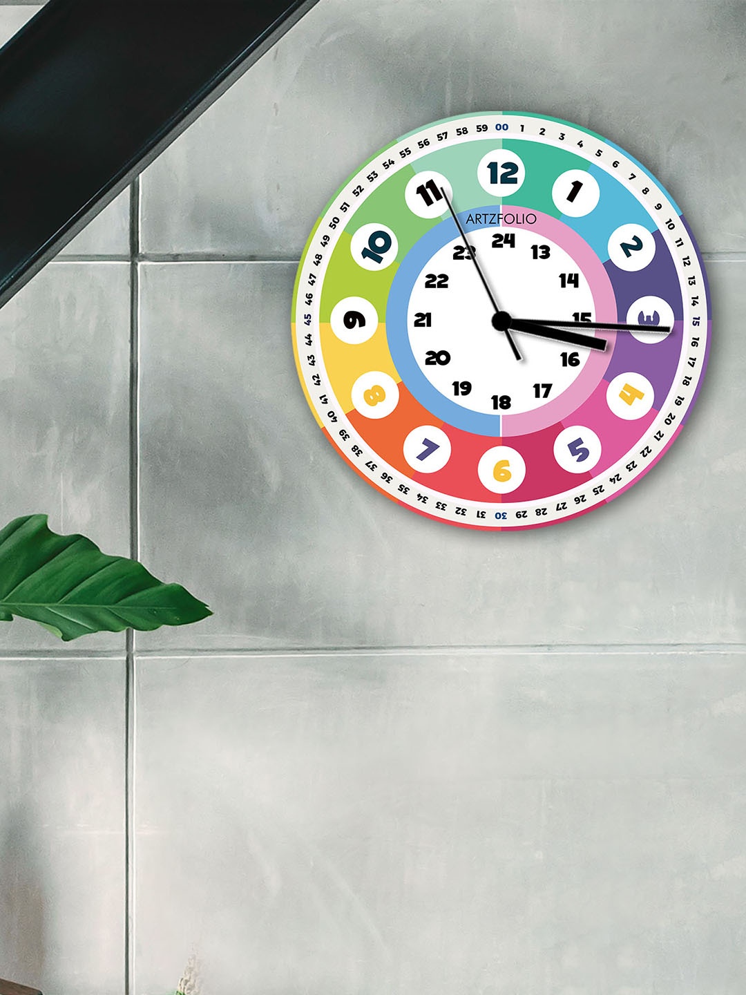 

ArtzFolio Multicoloured Printed Contemporary Wall Clock, Multi