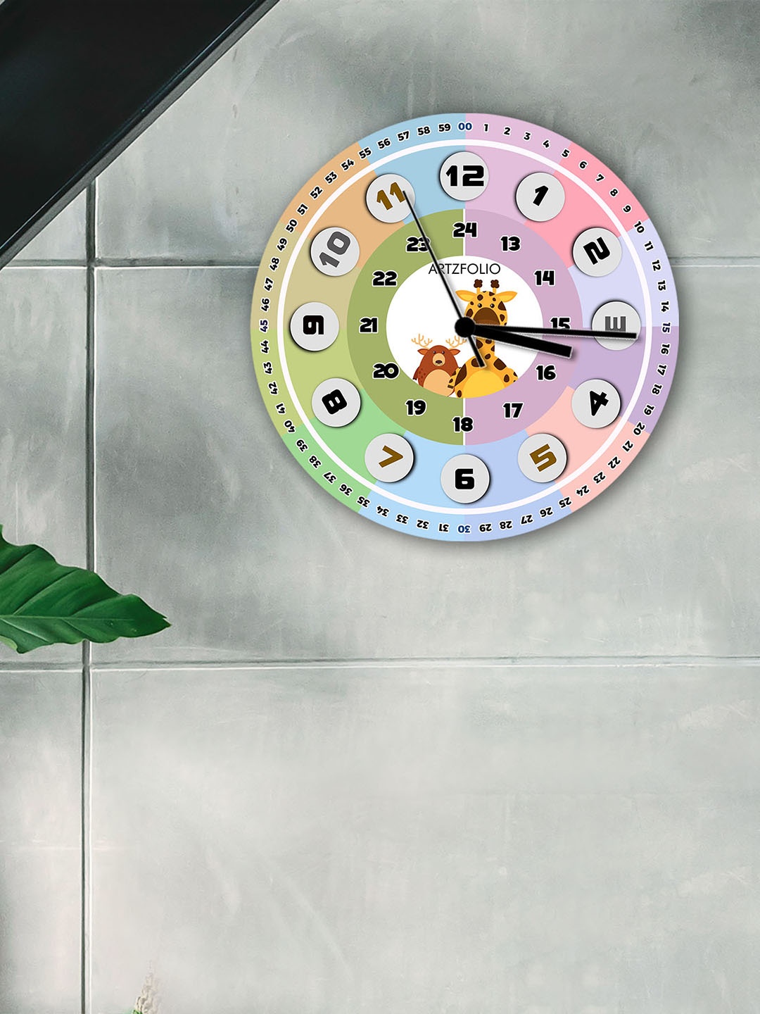 

ArtzFolio Multicoloured Printed Contemporary Wall Clock, Multi