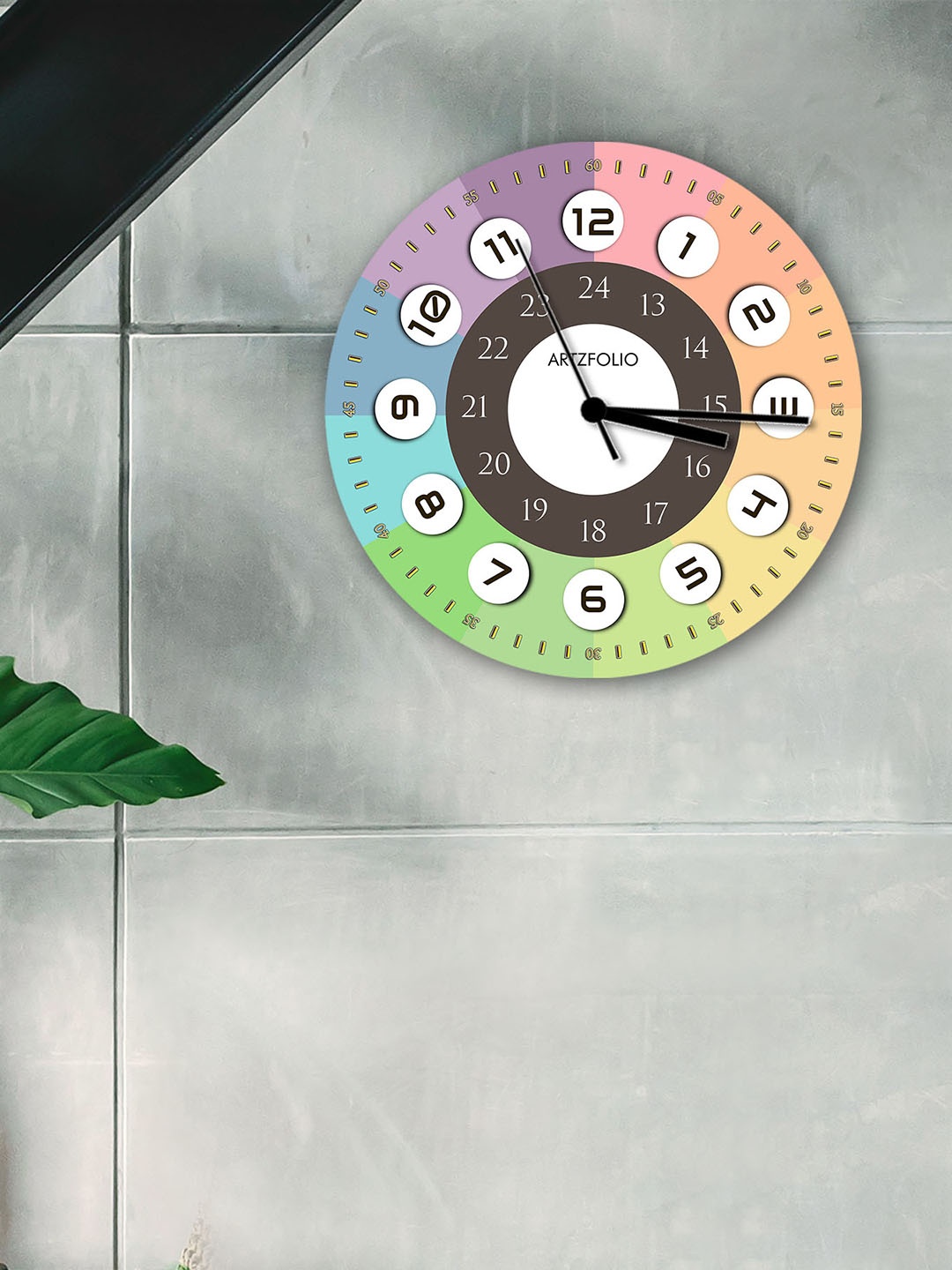 

ArtzFolio Multicoloured Printed Contemporary Wall Clock, Multi