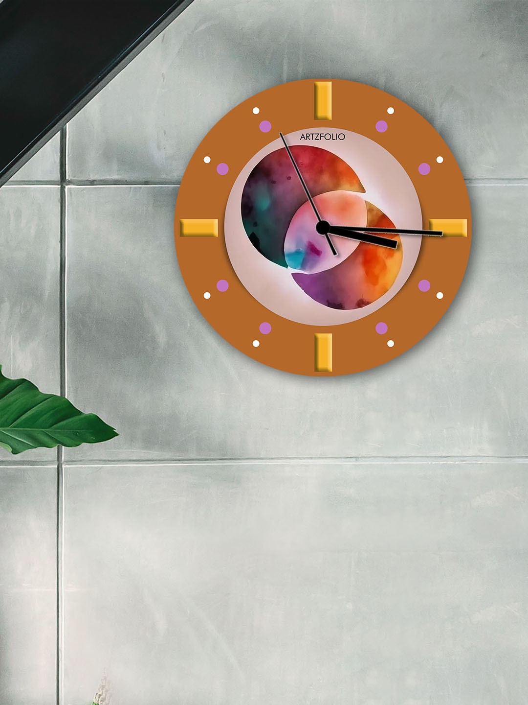 

ArtzFolio Multicoloured Printed Contemporary Wall Clock, Multi
