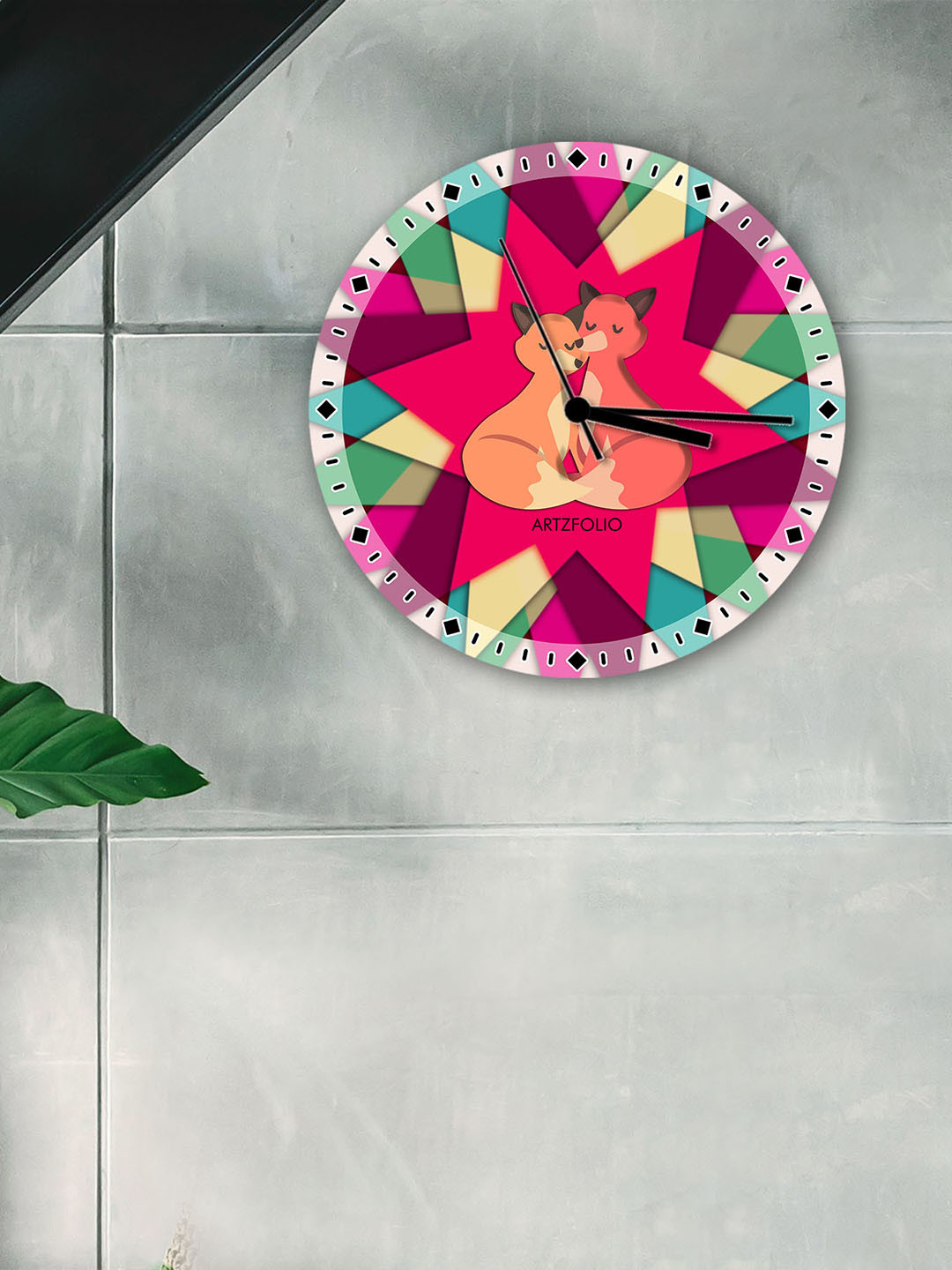 

ArtzFolio Multicoloured Printed Contemporary Wall Clock, Multi