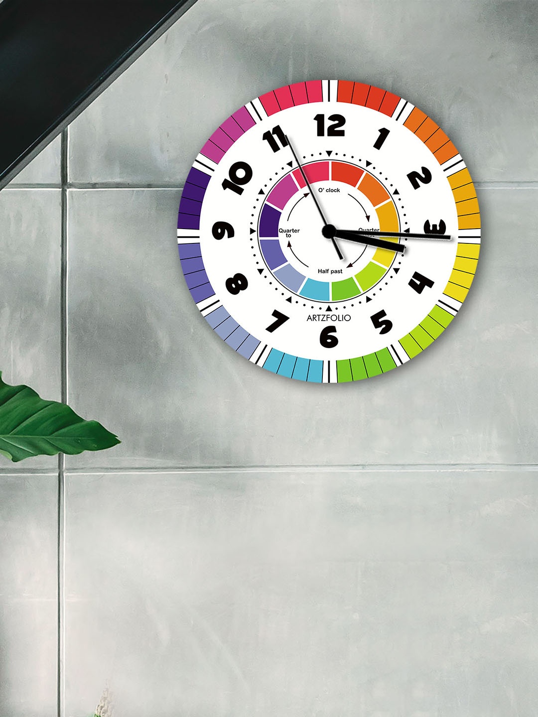 

ArtzFolio Multicoloured Printed Contemporary Wall Clock, Multi