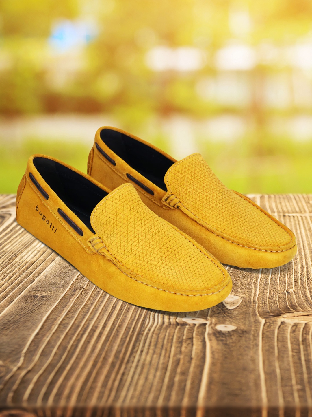 

Bugatti Manfield Men Leather Slip-On Driving Shoes, Yellow