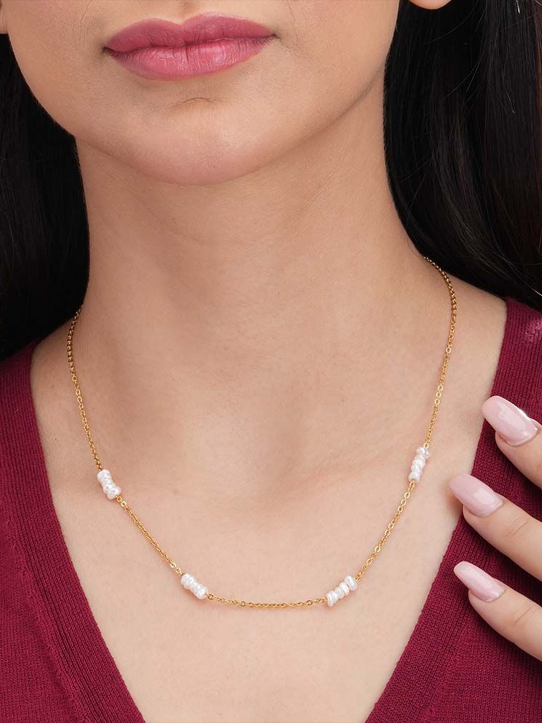 

PALMONAS Gold-Plated Waterproof and Anti-Tarnish Stainless Steel Necklace