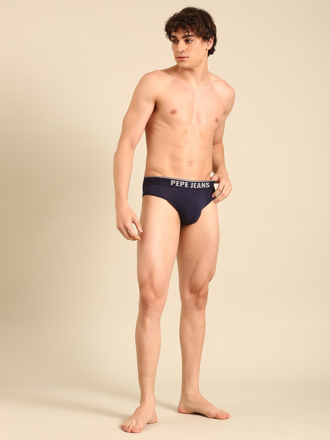 

Pepe Jeans Men Low-Rise Basic Briefs PPB01-0103-NV-NAVY, Navy blue