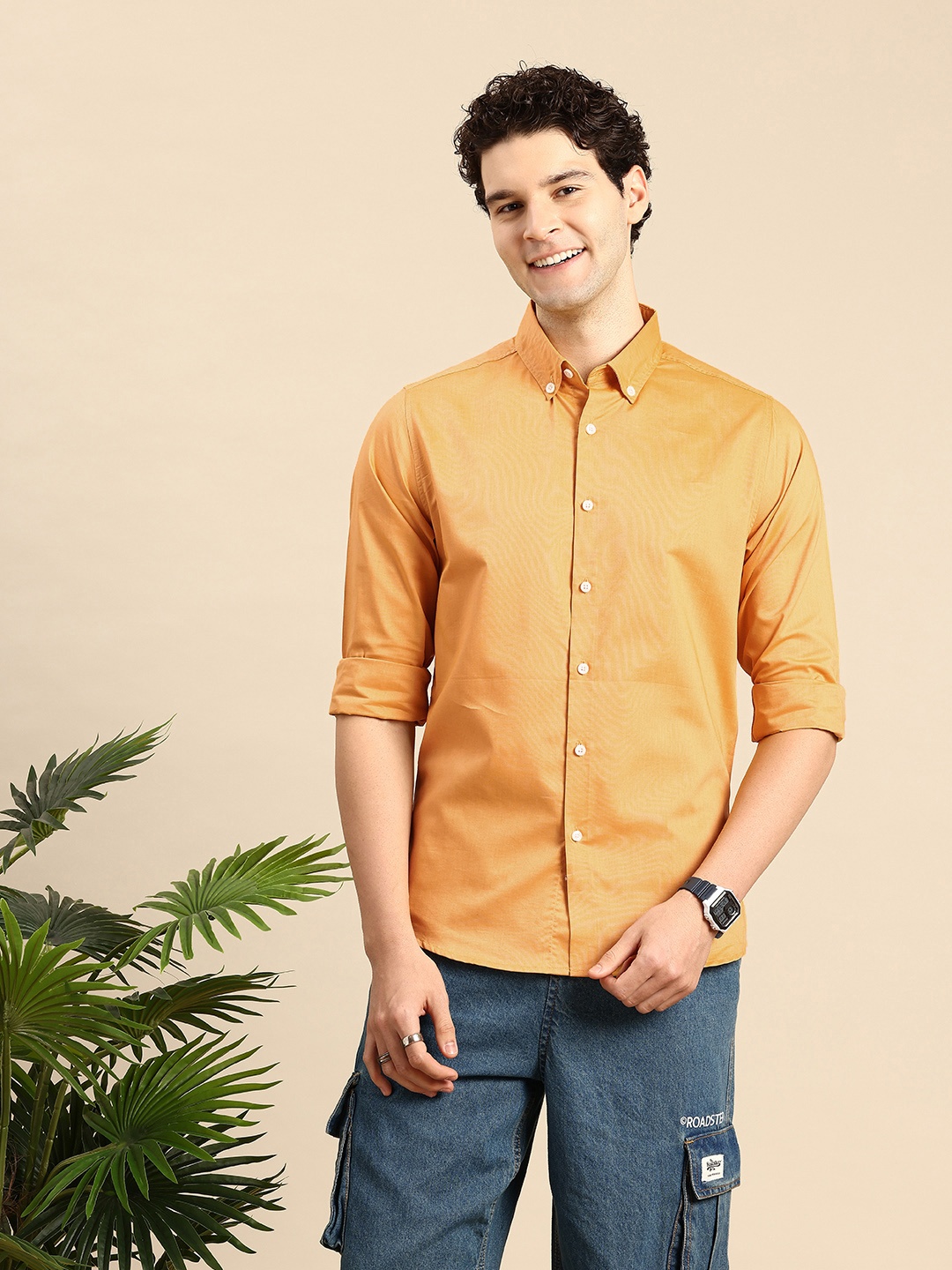 

Mast & Harbour Men Classic Casual Shirt, Mustard