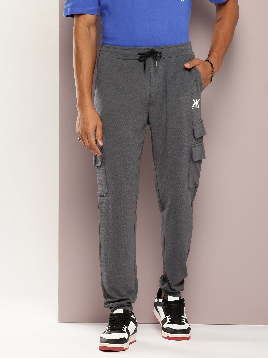 

Kook N Keech Men Relaxed Fit Joggers, Grey