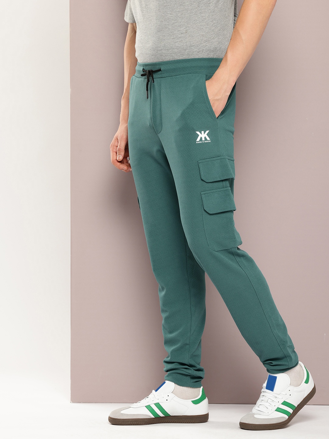 

Kook N Keech Men Relaxed Fit Joggers, Teal