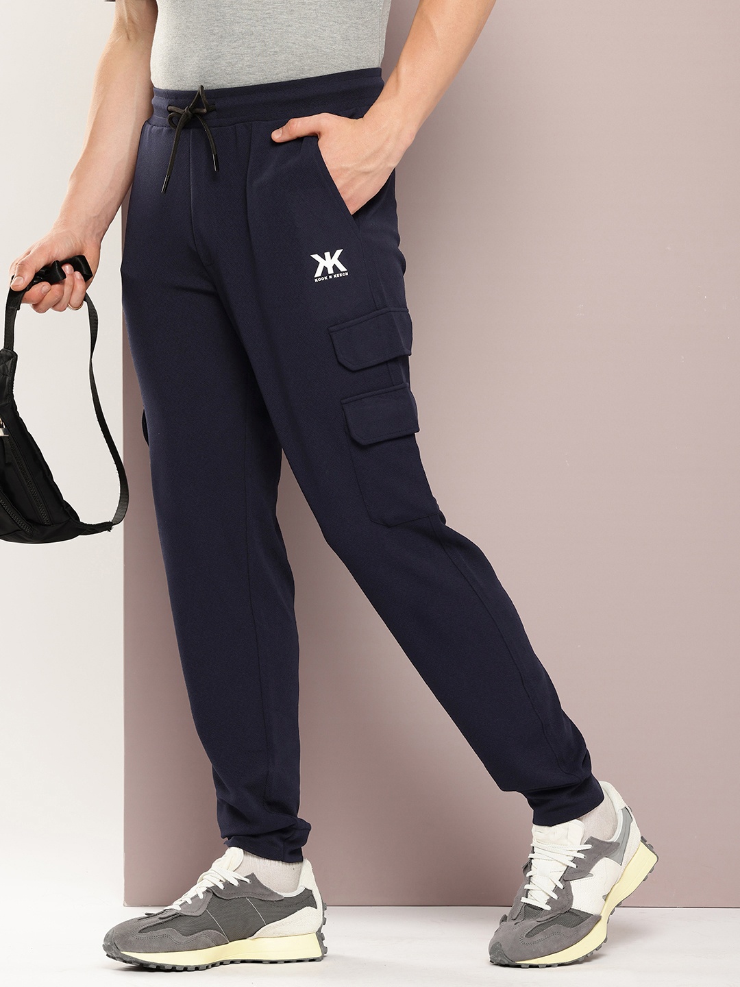 

Kook N Keech Men Relaxed Fit Joggers, Navy blue