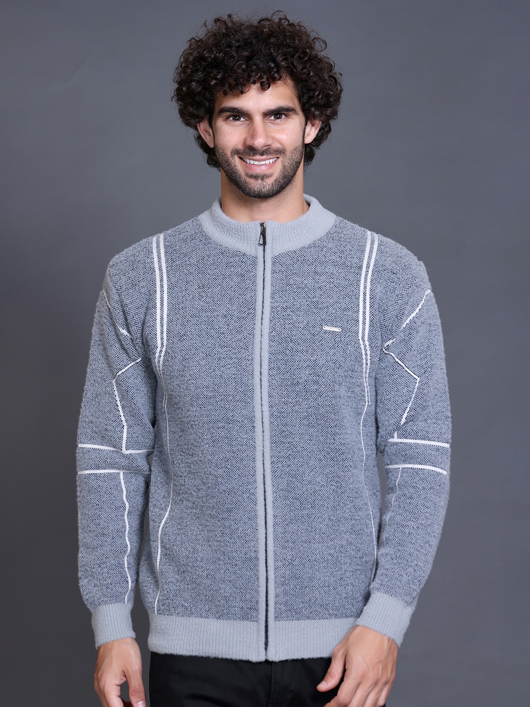 

GODFREY Men Winter Woolen Fur Sweater, Grey